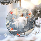 Jesus And Cardinals Ornament