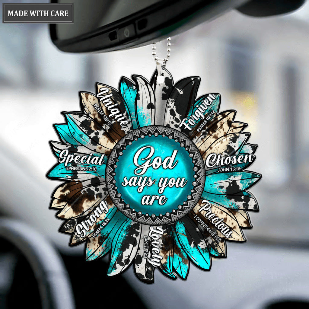 Sunflower Gemstone God Says You Are Ornament