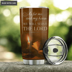 Candles And Bible As For Me And My House Personalized Tumbler