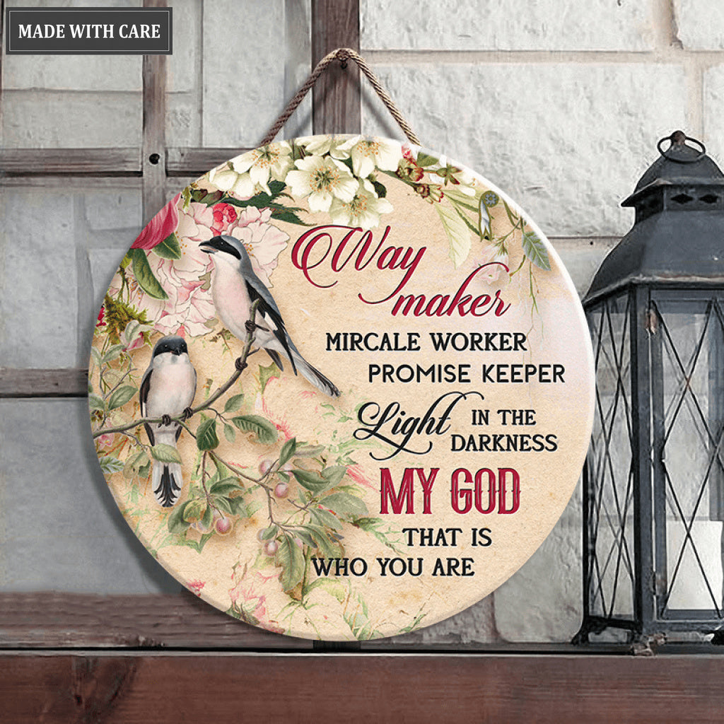 Garden Journal Way Maker Wood Circle Sign