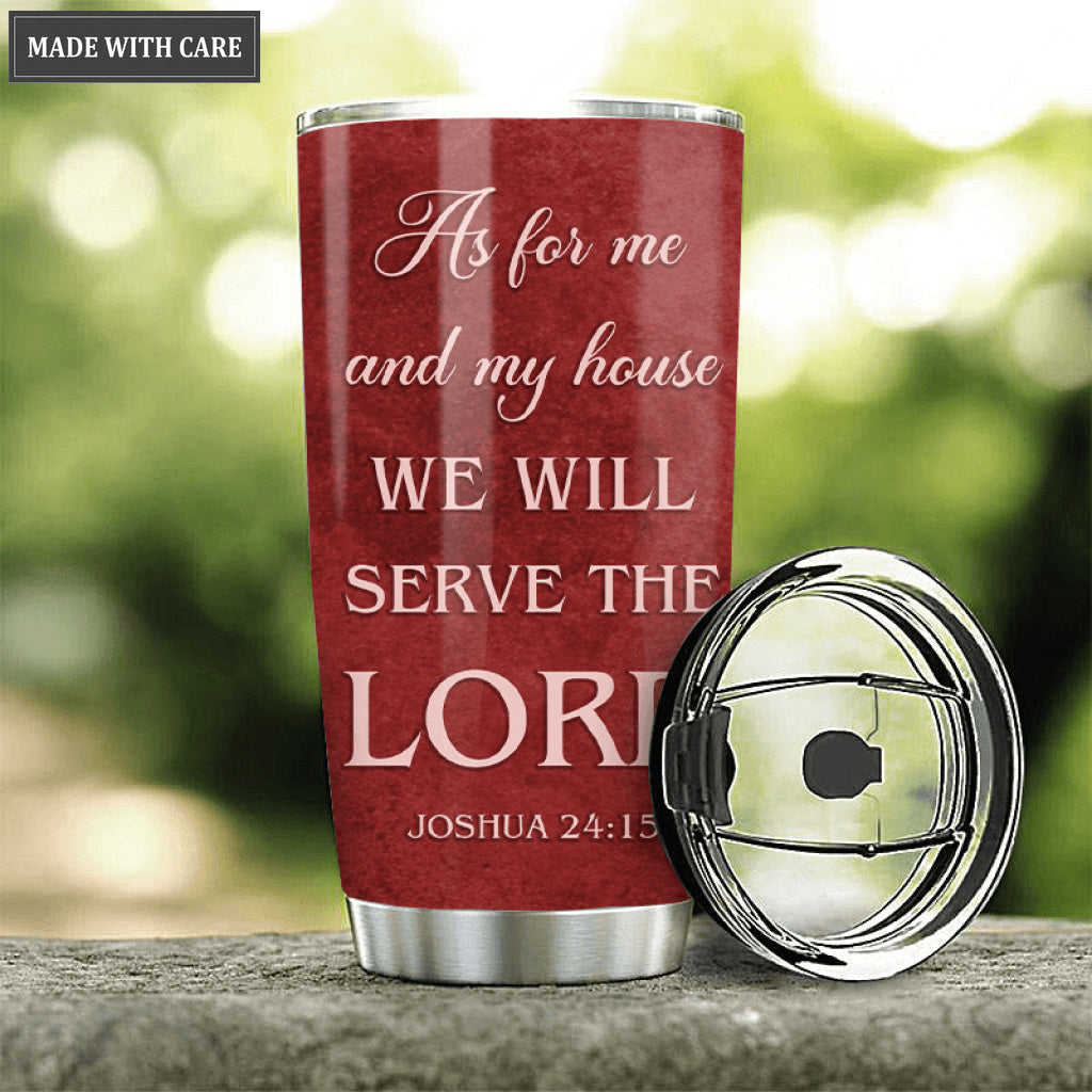 Red Candles Pray As For Me And My House Personalized Tumbler