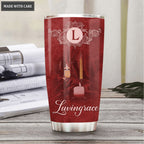Red Candles Pray As For Me And My House Personalized Tumbler