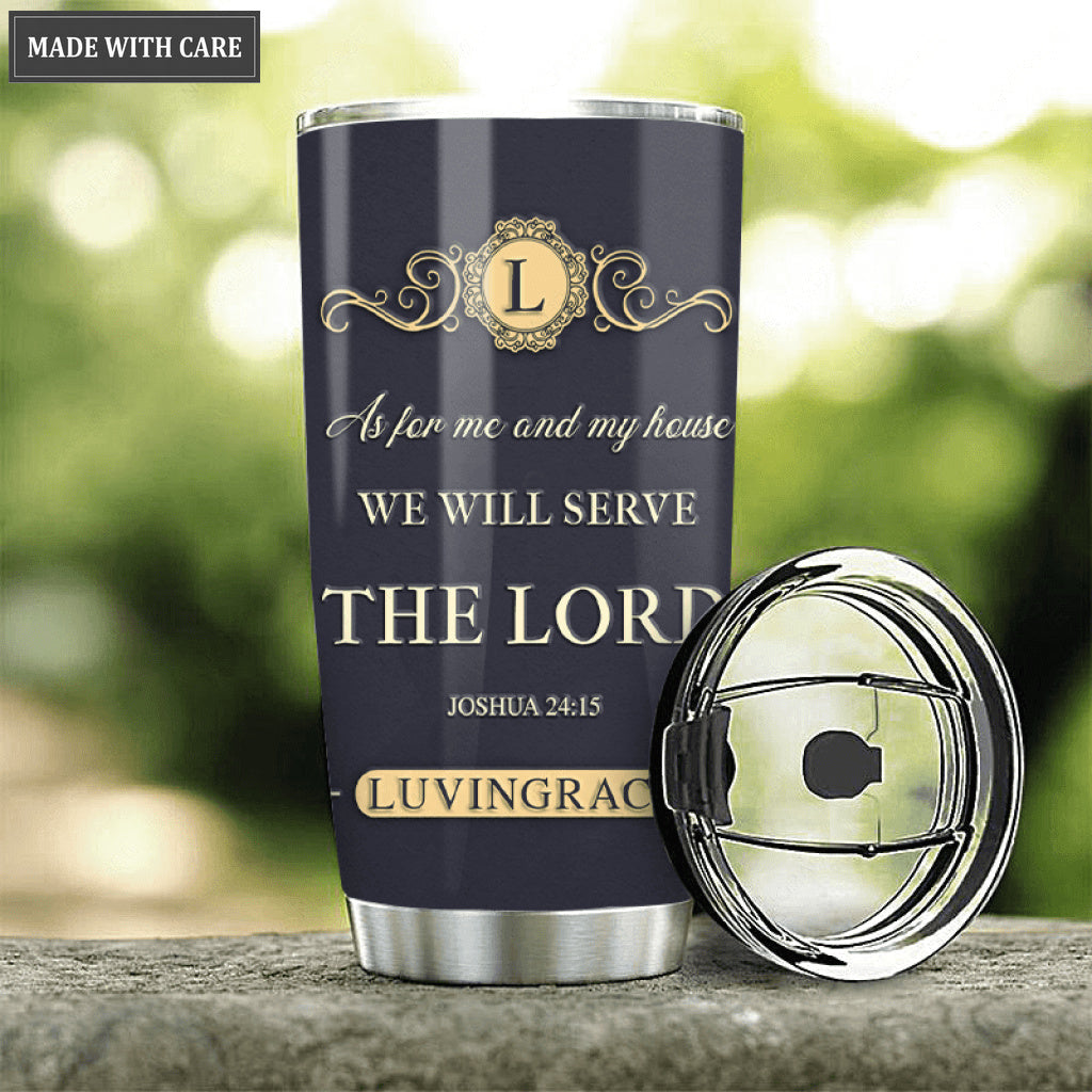 Vintage Elegant As For Me And My House Personalized Tumbler