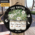 Personalized Mason Jar Serve The Lord Woodd Circle Sign