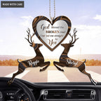 Loving Deer Couple God Blessed Personalized Ornament