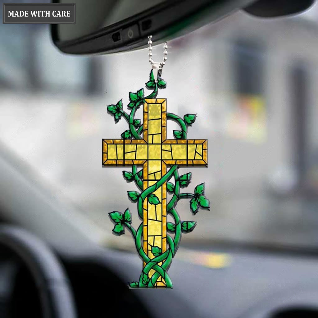 Glass Cross Ornament