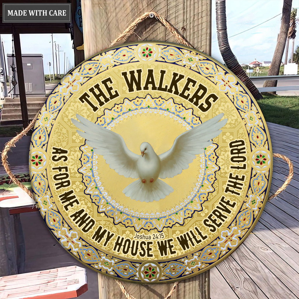 Personalized Dove As For Me Gold Circle Sign