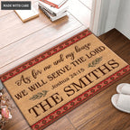Christmas Frame As For Me And My House Personalized Doormat