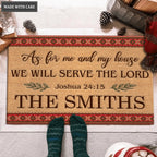 Christmas Frame As For Me And My House Personalized Doormat
