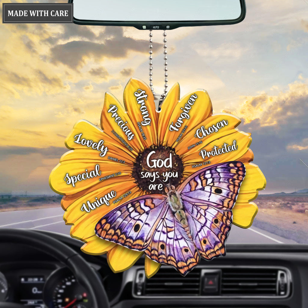 Butterfly On Sunflower God Says You Are Ornament