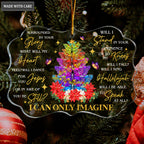 Colorful Butterfly Christmas Pine Surrounded By Your Glory Transparent Ornament