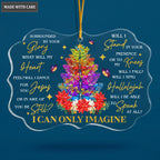 Colorful Butterfly Christmas Pine Surrounded By Your Glory Transparent Ornament