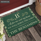 Green Snow As For Me And My House Personalized Doormat