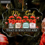 Red Flower Mason Jar And Cardinal Way Maker My God Transparent Ornament