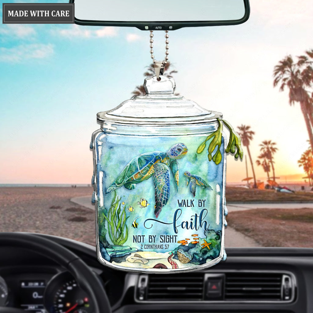 Turtle In Bottle Walk by Faith Ornament