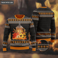 Thanksgiving Maple Pumpkin Floral Wool Knitted Pattern Ugly Sweater