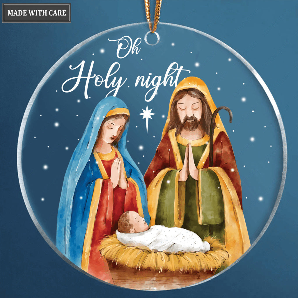 Snow Oh Holy Night Transparent Ornament