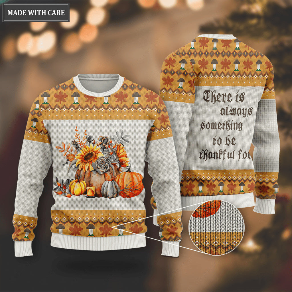 Thanksgiving Pumpkin Flower Wool Knitted Pattern There Is Always Ugly Sweater