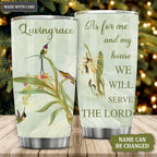 Hummingbird And Flower As For Me And My House Personalized Tumbler