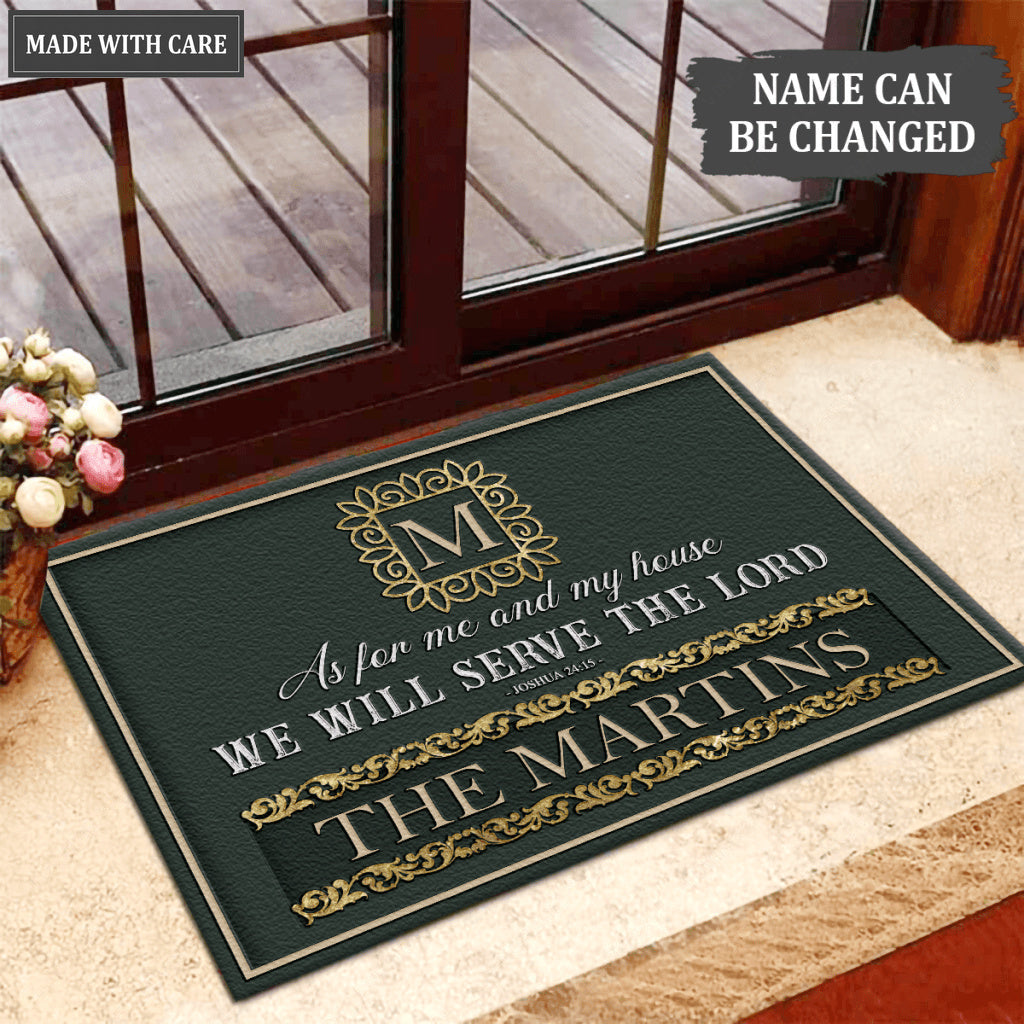 Luvingrace L01 Vintage Monogram Collection As For My House Personalized Doormat