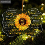 Sunflower Christian Cross Butterfly Surrounded By Your Glory Transparent Ornament