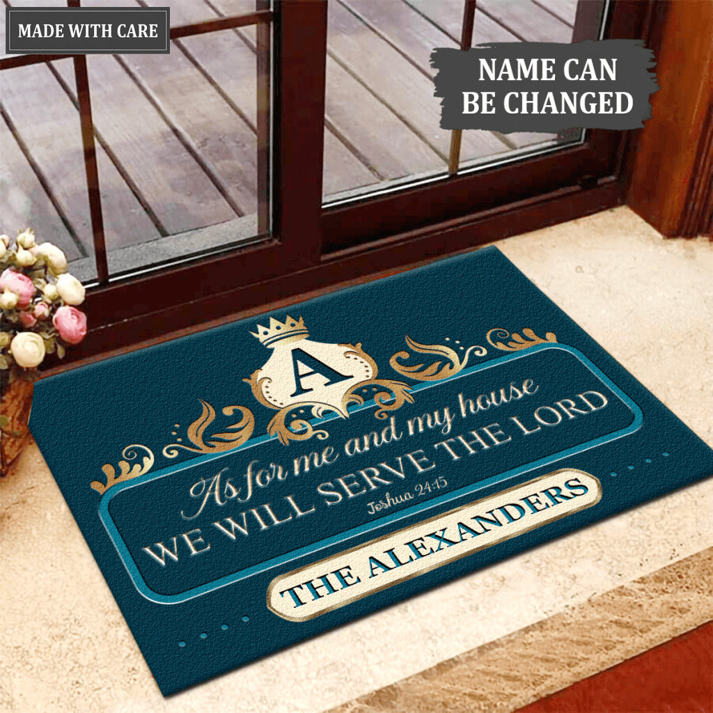 Luvingrace L02 Luxury Monogram Collection As For My House Personalized Doormat