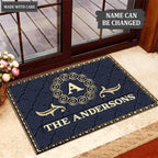 Printfamily L02 Luxury Monogram Collection Family Name Personalized Doormat