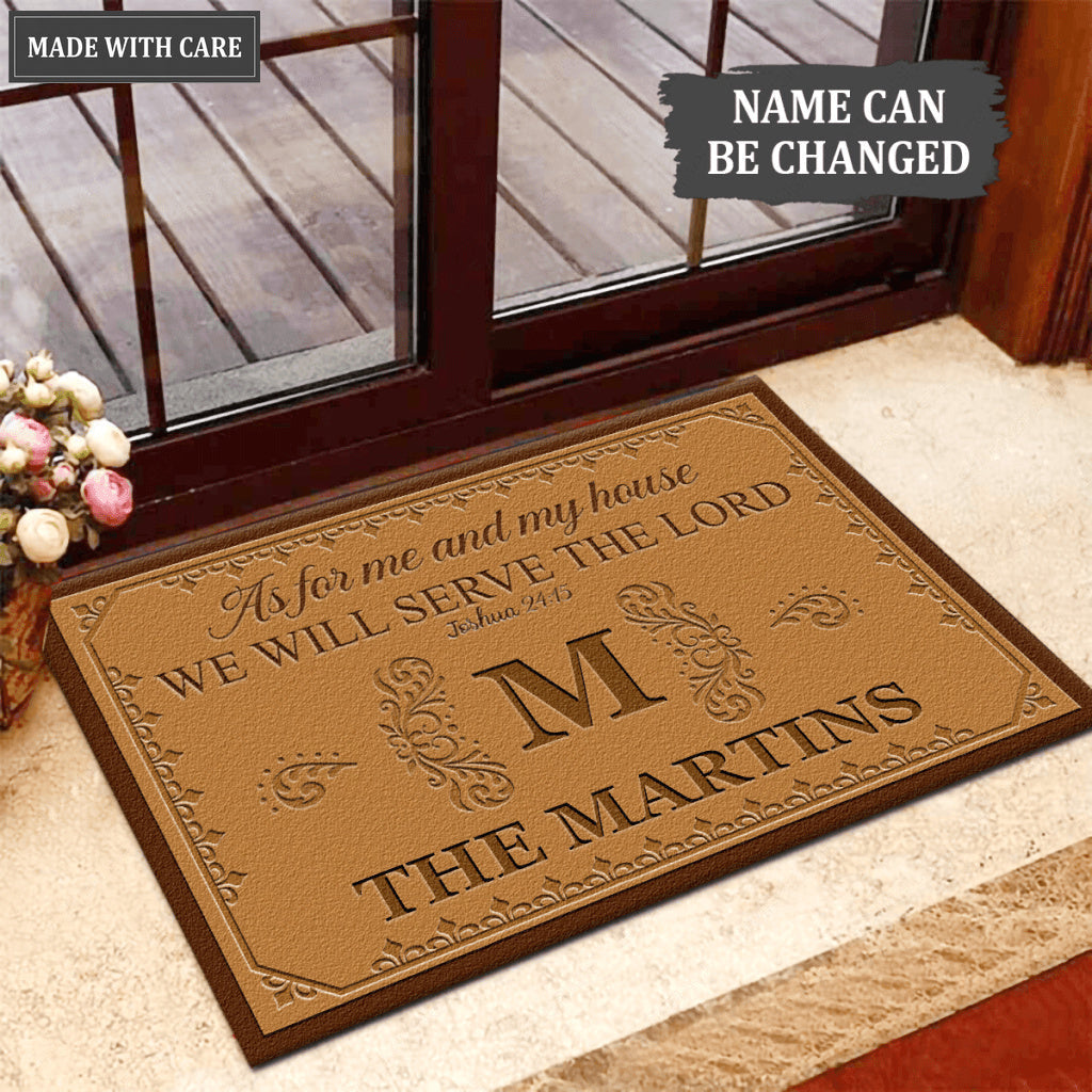 Luvingrace L03 Luxury Monogram Collection As For My House Personalized Doormat