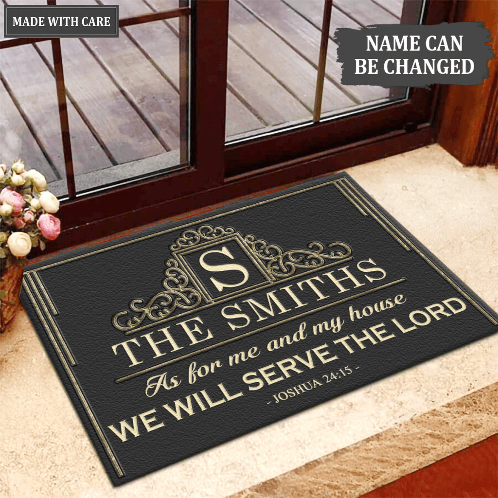Luvingrace L03 Vintage Monogram Collection As For My House Personalized Doormat