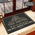 Luvingrace L03 Vintage Monogram Collection As For My House Personalized Doormat