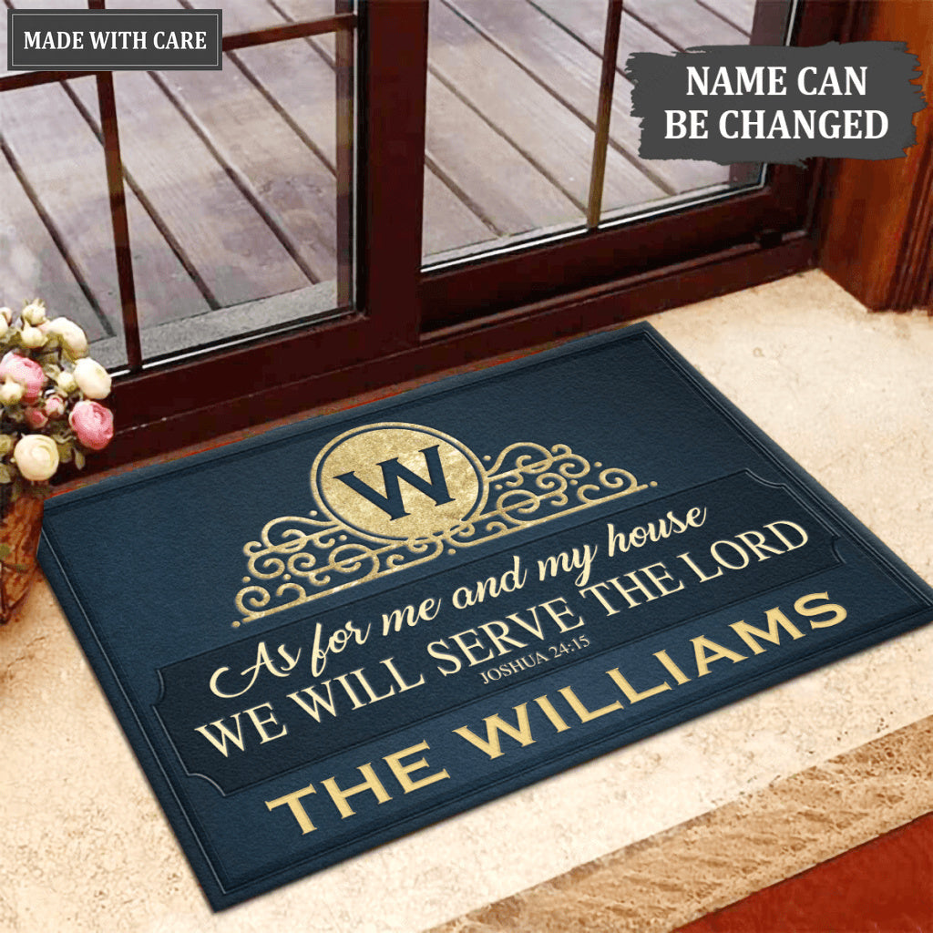 Luvingrace L06 Vintage Monogram Collection As For My House Personalized Doormat