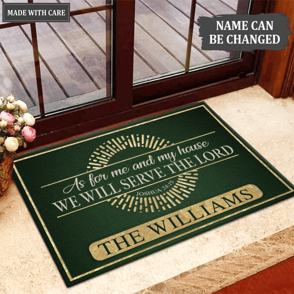 Luvingrace L07 Vintage Monogram Collection As For My House Personalized Doormat