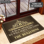 Luvingrace L08 Vintage Monogram Collection As For My House Personalized Doormat