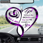 Infinity Heart Couple Rings God Blessed Personalized Ornament