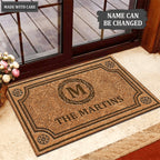 Luvingrace L09 Vintage Monogram Collection Family Name Personalized Doormat