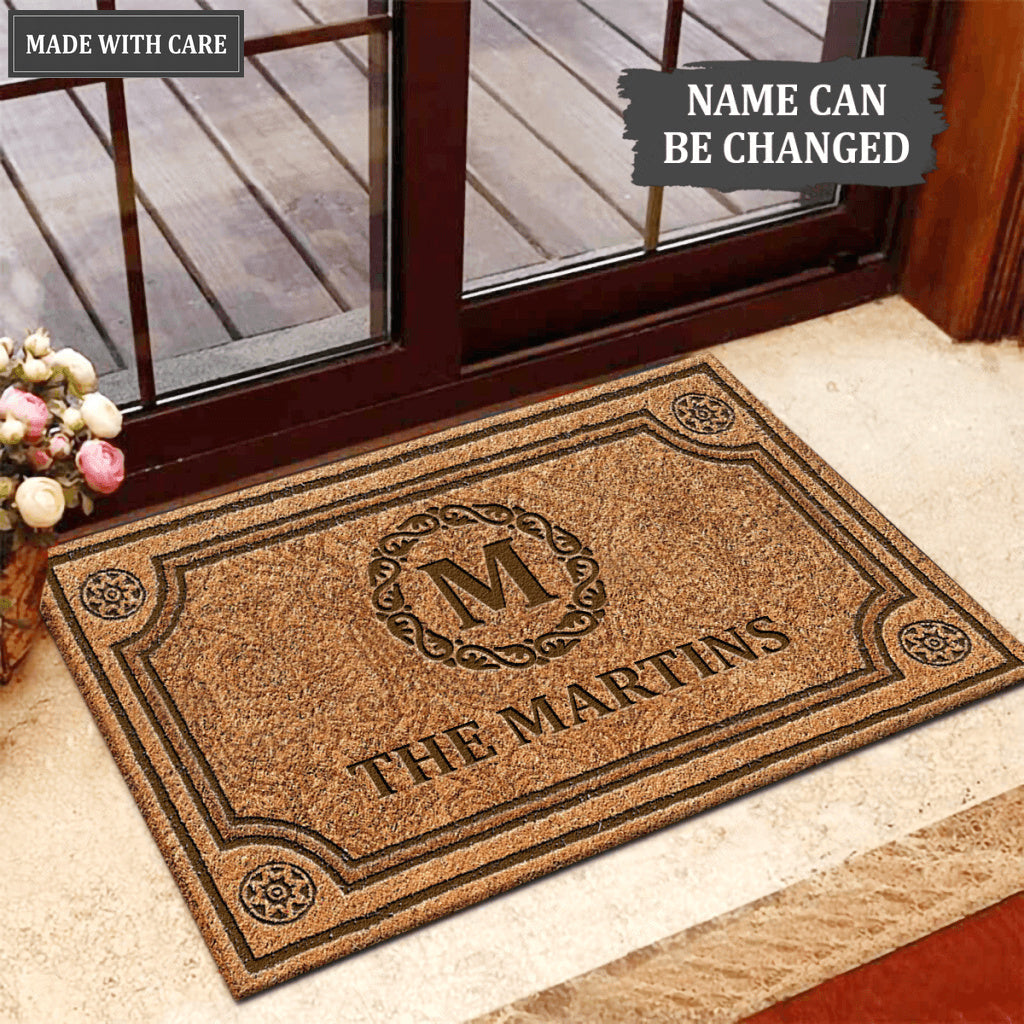 Luvingrace L09 Vintage Monogram Collection Family Name Personalized Doormat