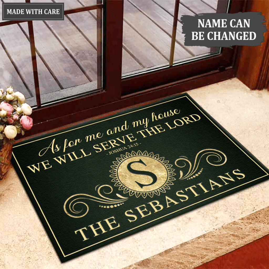 Luvingrace L12 Vintage Monogram Collection As For My House Personalized Doormat
