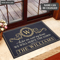 Luvingrace L16 Vintage Monogram Collection As For My House Personalized Doormat
