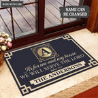 Luvingrace L17 Vintage Monogram Collection As For My House Personalized Doormat