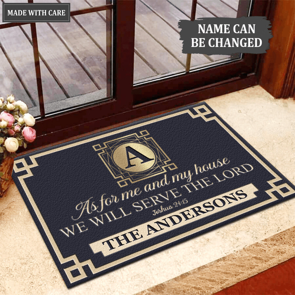 Luvingrace L17 Vintage Monogram Collection As For My House Personalized Doormat