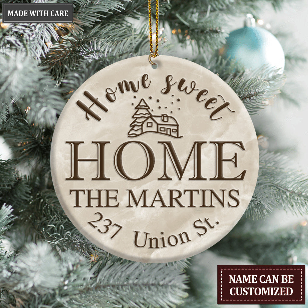 Vintage Home Sweet Home Personalized Ornament