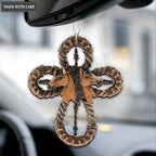 Horses And Bosal Cross Wooden Ornament
