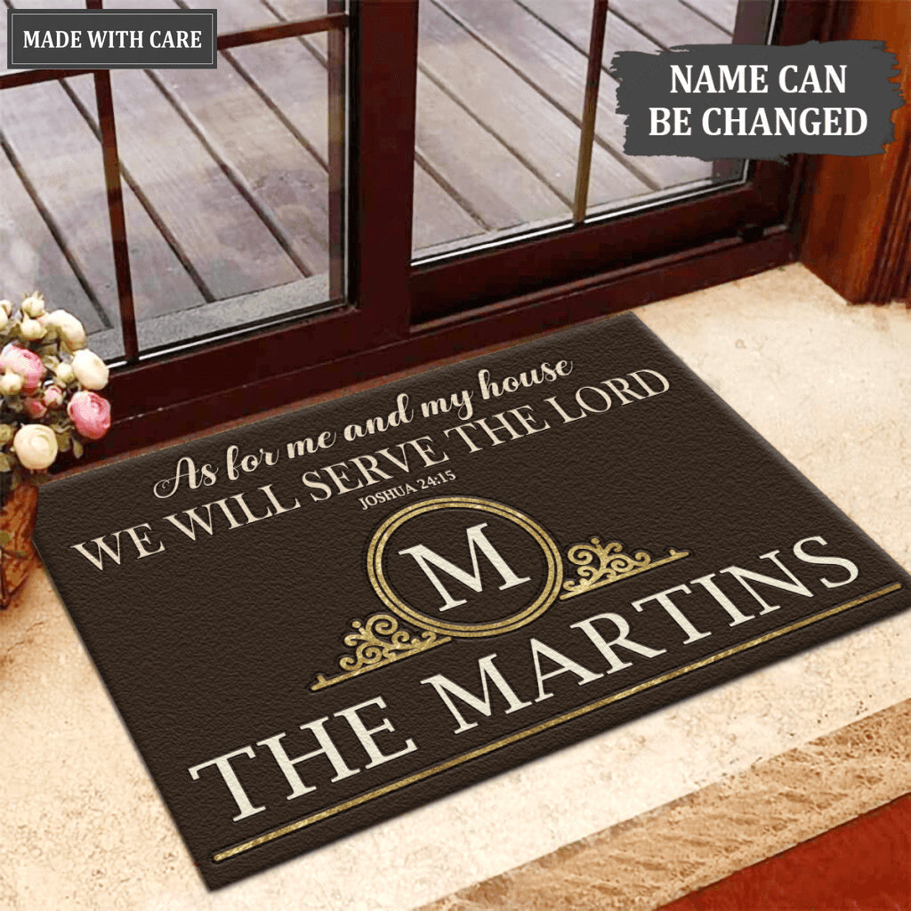 Luvingrace L100 Vintage Monogram Collection As For My House Personalized Doormat