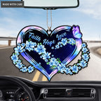 Faith Hope Love Floral Infinity Heart Ornament