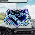 Faith Hope Love Floral Infinity Heart Ornament