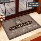 Luvingrace L102 Vintage Monogram Collection As For My House Personalized Doormat
