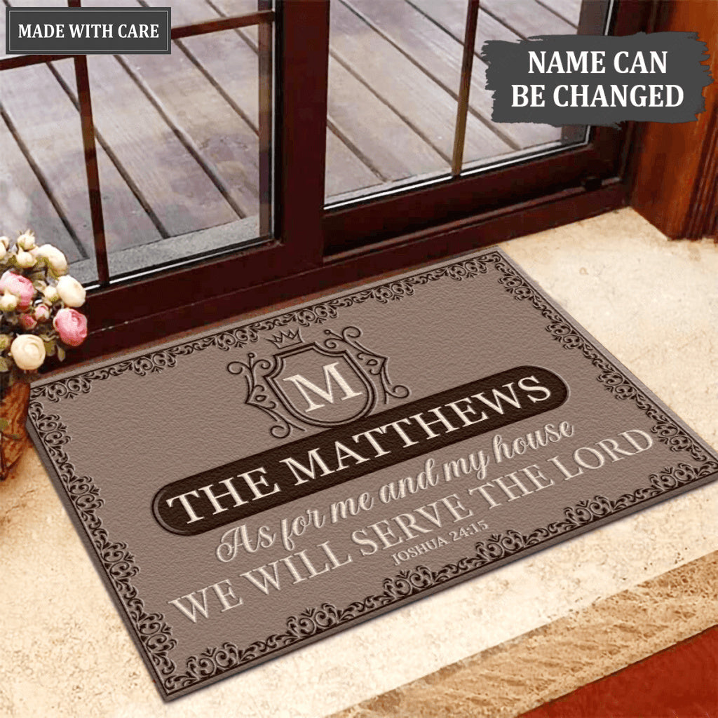Luvingrace L102 Vintage Monogram Collection As For My House Personalized Doormat