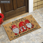 Gnomes In This House We Believe In God Personalized Doormat