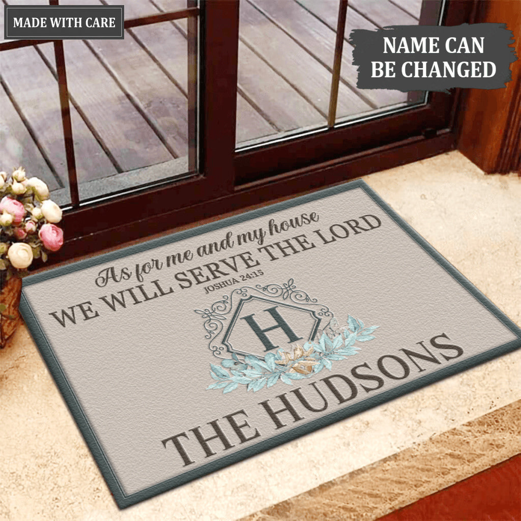 Luvingrace L103 Vintage Monogram Collection As For My House Personalized Doormat