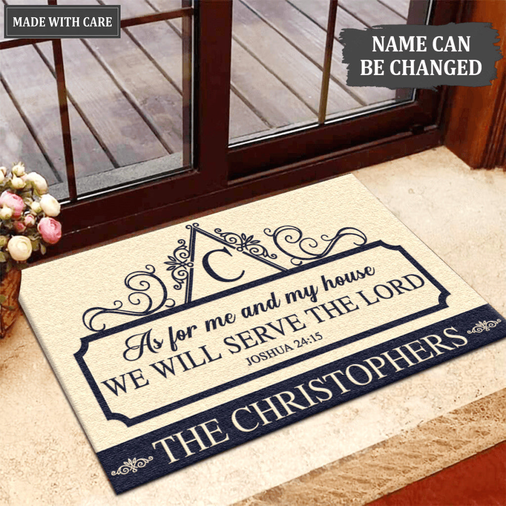 Luvingrace L104 Vintage Monogram Collection As For My House Personalized Doormat